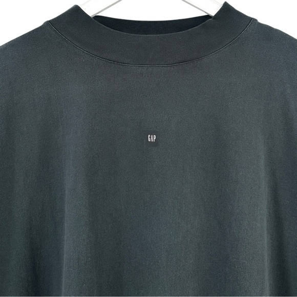 Yeezy Gap YZY Engineered By Balenciaga Washed Black Ultra Oversized Logo T-Shirt - Picture 6 of 12